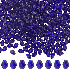 325шт прозрачные стеклянные бусины нити, граненые, слеза