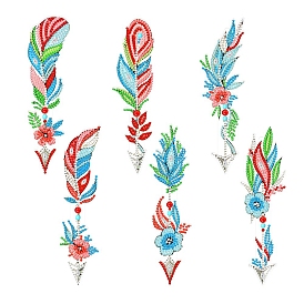 Закладки из перьев своими руками, набор для алмазной живописи, включая сумку со стразами из смолы, алмазная липкая ручка, поднос тарелка и клей глина