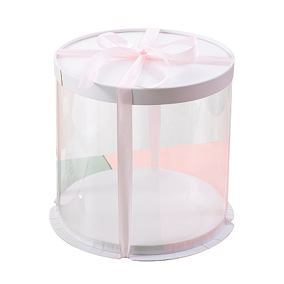 Clear Plastic Tall Cake Boxes, Bakery Cake Box Container, Column with Lids