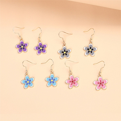 Colorful Multi-layer Cherry Blossom Earrings - Sweet and Fashionable Accessories.