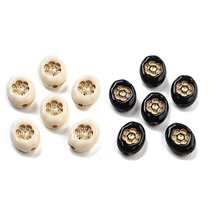 Покрытие акриловыми шариками, золотой металл обвитыми, овальные с цветком