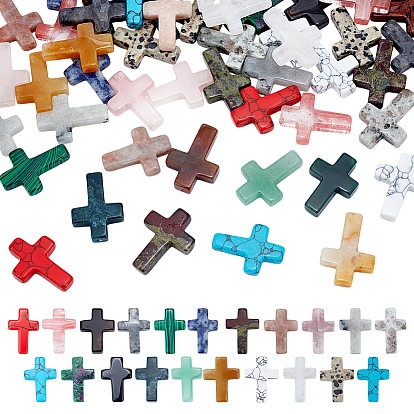 60 шт. 20 стили украшения для крестов из натуральных и синтетических драгоценных камней, фигурка для украшения дома, энергетический камень рейки для исцеления