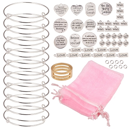 DIY Bangle Making Sets, with Iron Bangle Makings, Alloy Pendants and Metal Findings