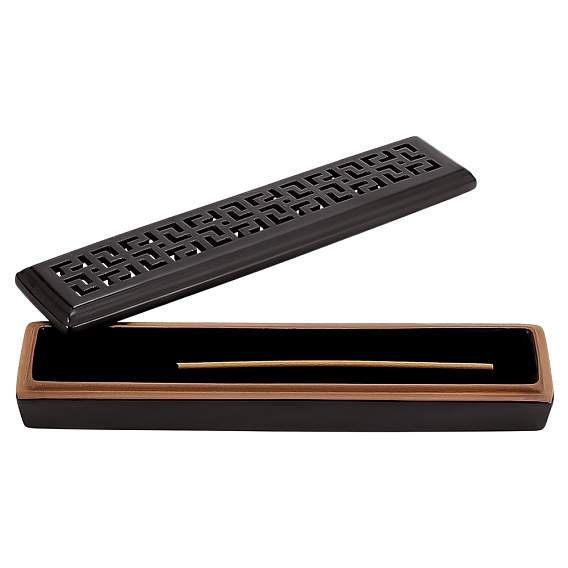 Курильница из фарфора, горящая коробка благовоний, прямоугольные