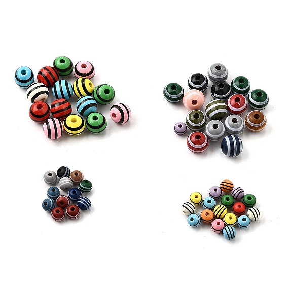 Набивные шима деревянные бусины, круглый с полосой