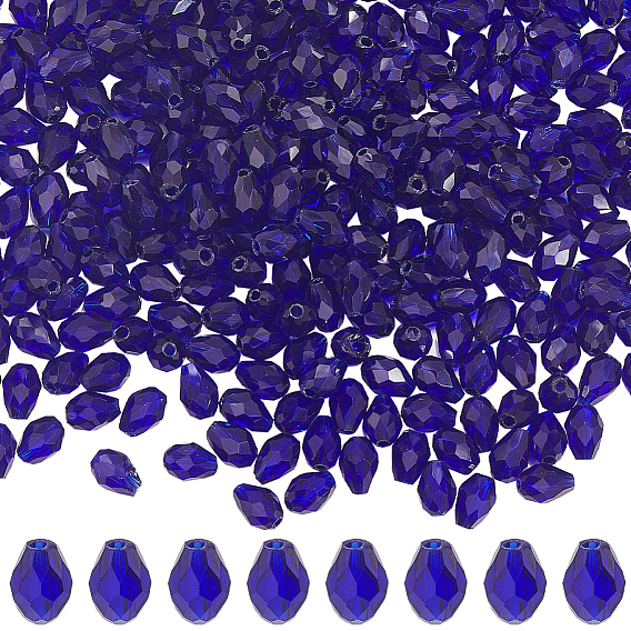 325шт прозрачные стеклянные бусины нити, граненые, слеза