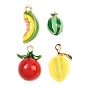 Подвески из эмали и сплава, фрукты, золотые