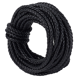 5м круглый сложенный боло из плетеной искусственной кожи, с 1шт. подарочных мешочков из органзы на завязках