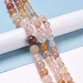 Натуральный гематоидный кварц / нитки из железистого кварца, круглые