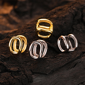 925 Sterling Silver U-Shaped Circle Earrings for Women, Simple French Elegant Ear Jewelry
