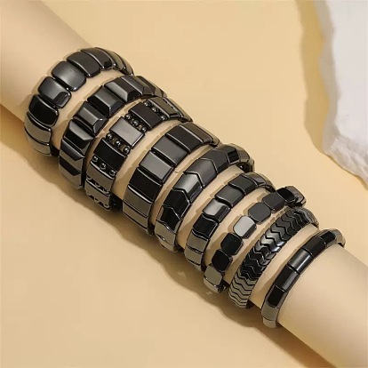 Браслеты из синтетических немагнитных гематитовых бусин для мужчин