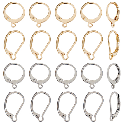 80шт 4 стиль 304 фурнитура для сережек из нержавеющей стали, с петлей