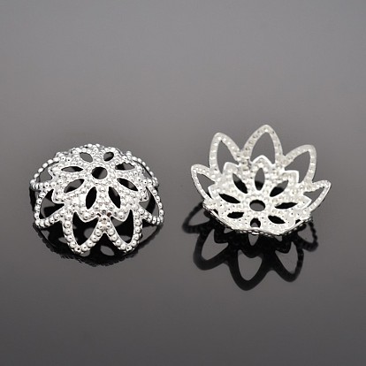 Декоративные бусины из латуни с множеством лепестков и филигранными цветками, 10x4 мм, отверстие : 1~10 мм