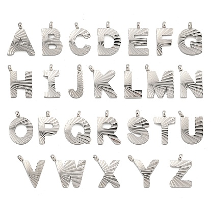 Буква a~z 304 подвески из нержавеющей стали, гравированная фигурка ручной работы, полностью отполированный