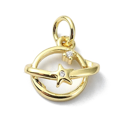 Подвески из латуни с микропаве и цирконием, без кадмия, без никеля и без свинца, с целью перехода в кольце, планета