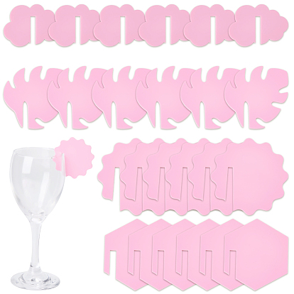 24шт 4 стили акриловые подвески для бокалов, розовые