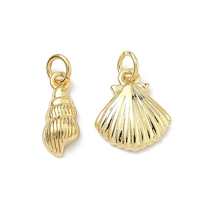 Латунь прелести, подвески в форме ракушек, стойки покрытие, долговечный, без кадмия и без свинца