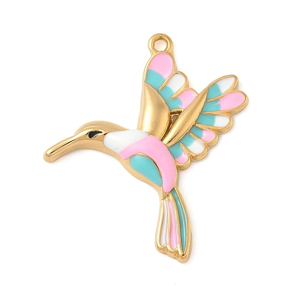 304 нержавеющей стальной эмали подвески, очарование птицы, реальный 18 k позолоченный