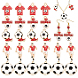 30Pcs 5 Styles Alloy Enamel Pendants, Soccer Charms, Cadmium Free & Nickel Free & Lead Free