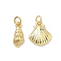 Латунь прелести, подвески в форме ракушек, стойки покрытие, долговечный, без кадмия и без свинца
