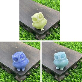 Synthetic Luminous Stone Owl Display Decoration, Glow in the Dark Ornament
