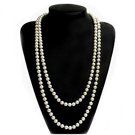 Модное минималистичное жемчужное ожерелье – многослойная цепочка-свитер, ключичная цепь.