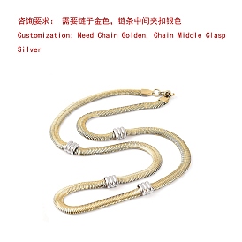 304 collares de cadena de serpiente plana de acero inoxidable para mujer