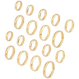 18pcs 9 taille 201 bague en acier inoxydable pour hommes et femmes