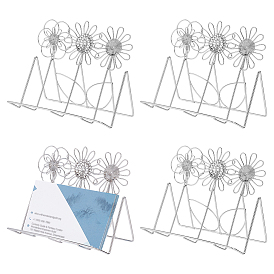 4шт. держатель для визитных карточек из нержавеющей стали с цветочным рисунком