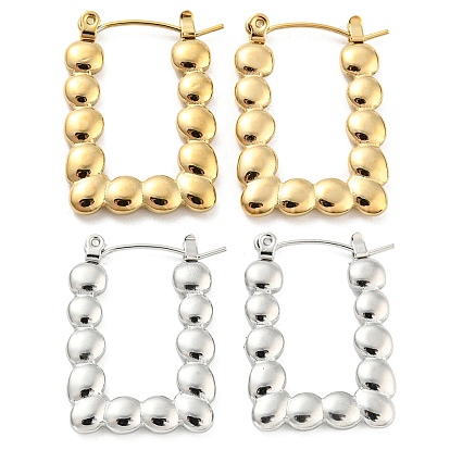 Прямоугольные пузырьки 304 серьги-кольца из нержавеющей стали для женщин