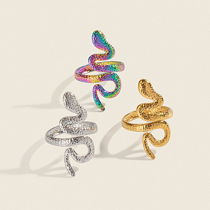 304 открытые кольца манжеты из нержавеющей стали, змея, вакуумное покрытие pvd