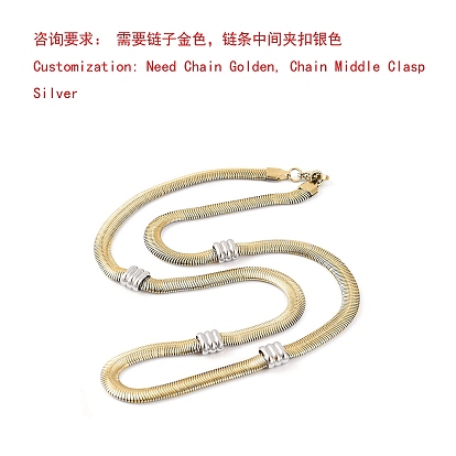 304 collares de cadena de serpiente plana de acero inoxidable para mujer
