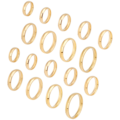 18pcs 9 taille 201 bague en acier inoxydable pour hommes et femmes