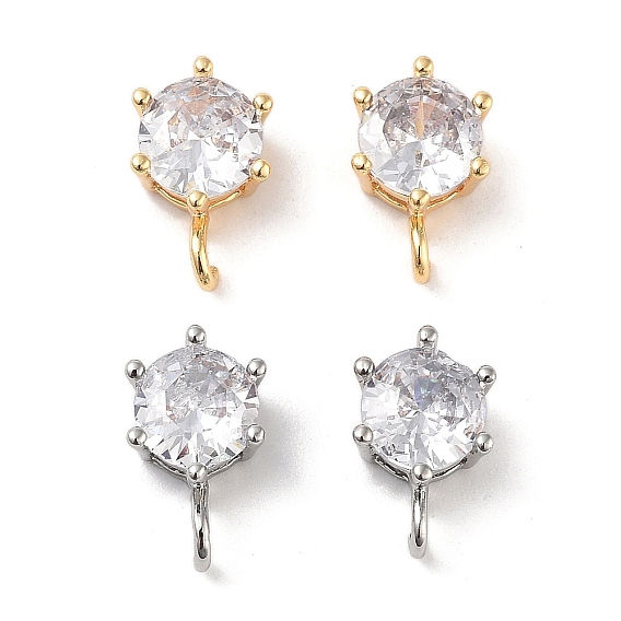 Латунные микропаве прозрачные подвески с фианитом, без кадмия, без никеля и без свинца, полигон очарование