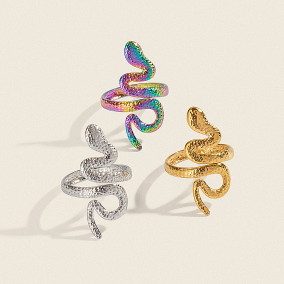 304 открытые кольца манжеты из нержавеющей стали, змея, вакуумное покрытие pvd