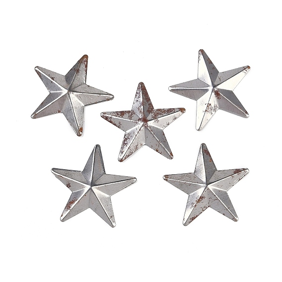 (Defective Closeout Sale: Rusting) 30Pcs Iron Display Decorations, Rusty Metal Star Ornament, Star