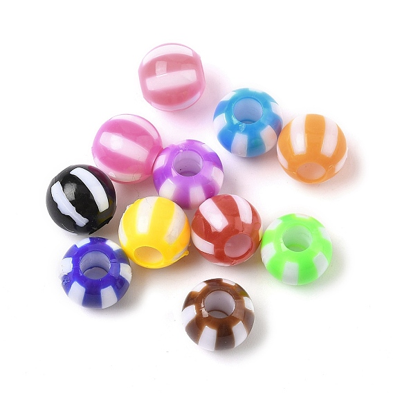 Непрозрачные акриловые бусины, круглый с полосой