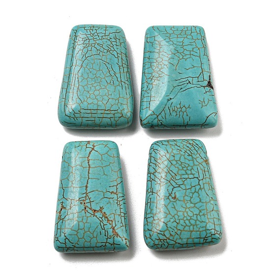 Perles teintes en howlite naturelle, trapèze, top foré
