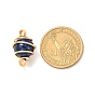 Natural Mixed Stone Links Connectors, with Real 18K Gold Plated Eco-Friendly Copper Wire, Round