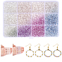 2000Pcs 4 Colors UV Reactive Transparent Glass Seed Beads, Color Changing Beads, Iridescent, Rondelle
