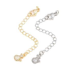 Латунный удлинитель бордюрной цепи, Цепочки с застежками-карабинами и подвесками из кубического циркония., мешок денег