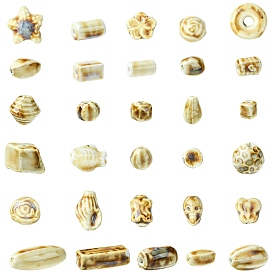 30шт 30 стили фарфоровые бусины ручной работы, фантазии античного стекла фарфора