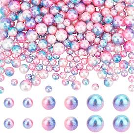 3 сумки 3 размеры градиентные жемчужные бусины русалки, круглые бусины из абс-пластика, имитация жемчуга, без отверстий, наполнители для ваз