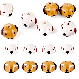 14шт 2 стили фарфоровые бусины ручной работы, Аксессуары для браслетов и сережек своими руками, собака