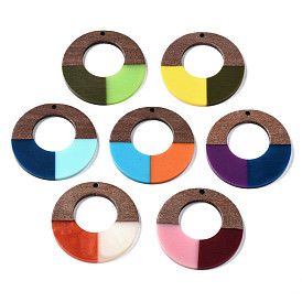 Resin & Walnut Wood Pendants, Ring