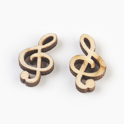 Wood Cabochons, Laser Cut Wood Shapes, Musical Note