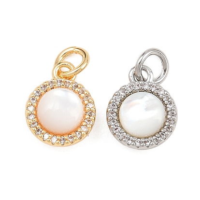 Латунные микро проложить кубического циркония подвески, круглые подвески, с оболочкой, с целью перехода в кольце