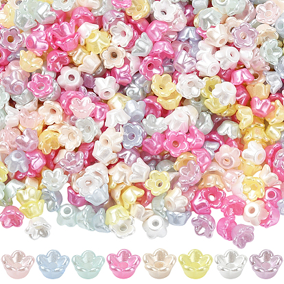 2400 шт 8 цвета непрозрачные акриловые бусины, цветок