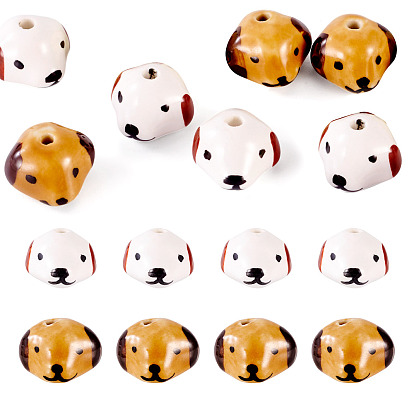 14шт 2 стили фарфоровые бусины ручной работы, Аксессуары для браслетов и сережек своими руками, собака