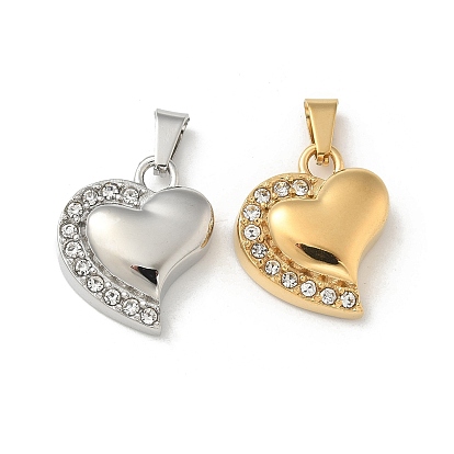 304 из нержавеющей стали горный хрусталь подвески, сердце